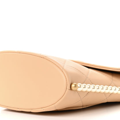 Chanel Calfskin Quilted Pearl Small Hobo Bag Beige 9 of 9