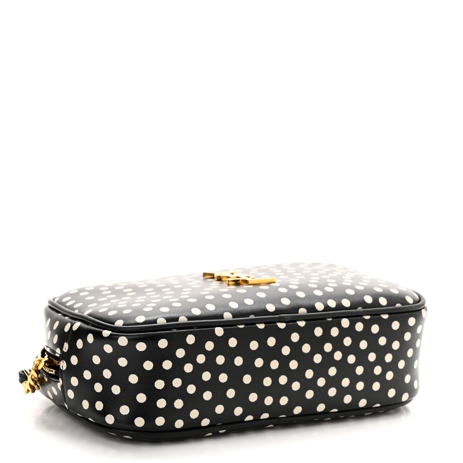 Saint Laurent Calfskin Printed Polka Dot Mini Lou Camera Bag Black Crema Soft 4 of 11