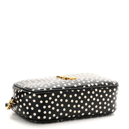 Saint Laurent Calfskin Printed Polka Dot Mini Lou Camera Bag Black Crema Soft 4 of 11