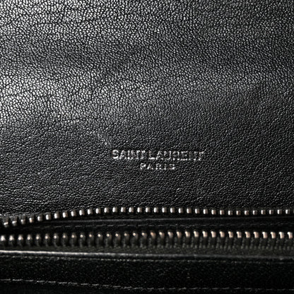 Saint Laurent Sheepskin Matelasse Chevron Monogram Medium College Bag Black 6 of 10