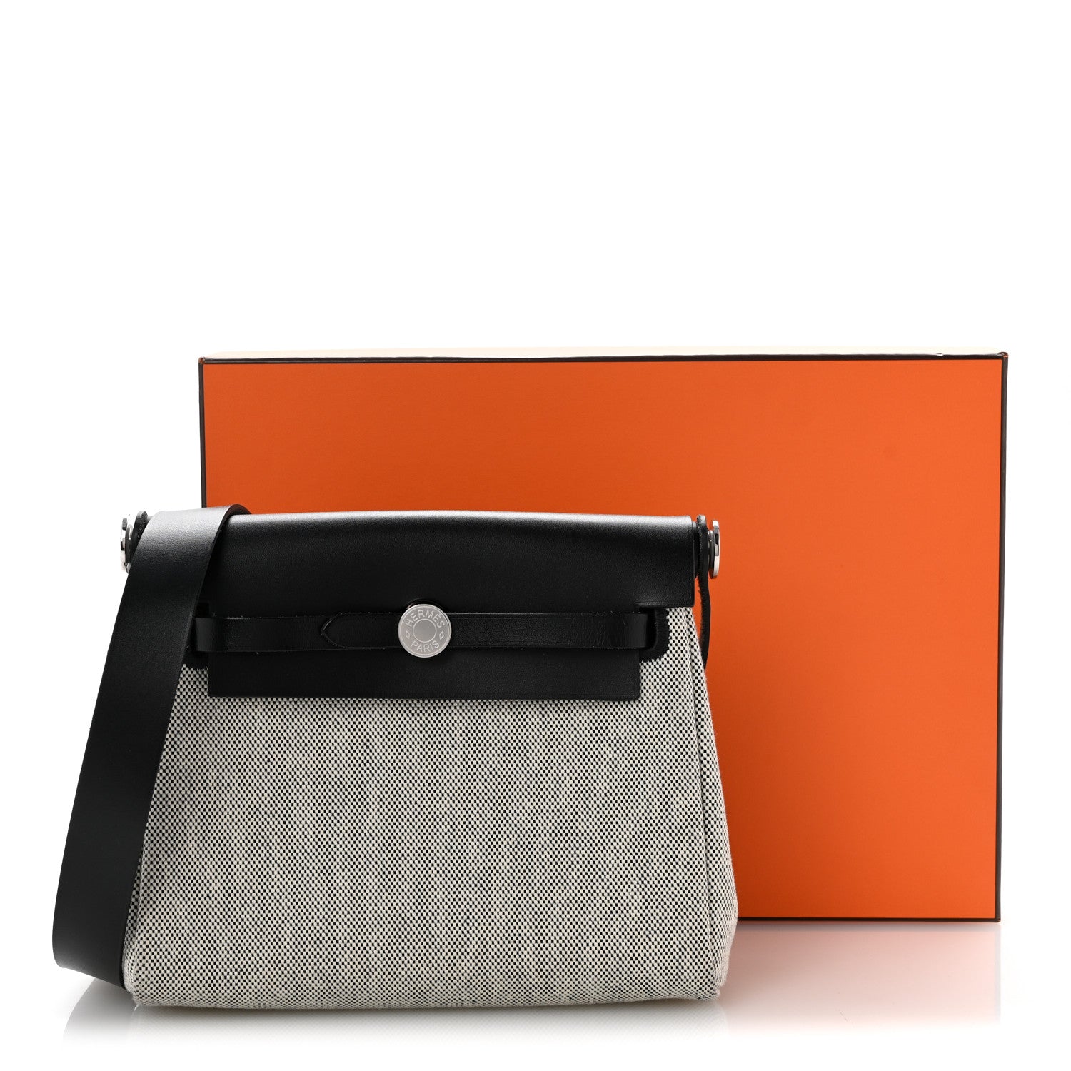 Hermes Military Toile Vache Hunter Herbag Zip Retourne 20 Ecru Black 15 of 15