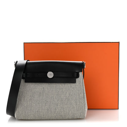 Hermes Military Toile Vache Hunter Herbag Zip Retourne 20 Ecru Black 15 of 15