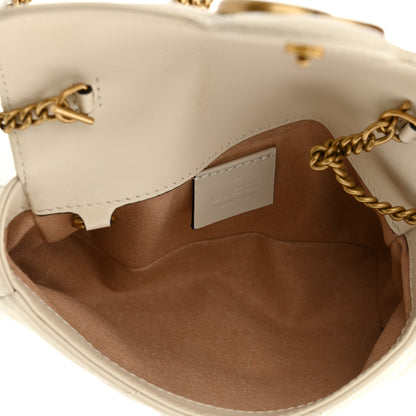 Gucci Calfskin Matelasse Super Mini GG Marmont Shoulder Bag White 5 of 10