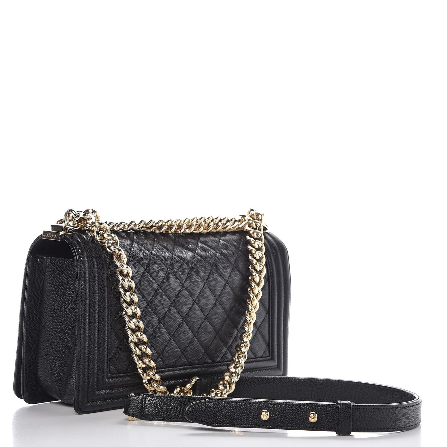 Caviar Quilted Medium Boy Flap Black