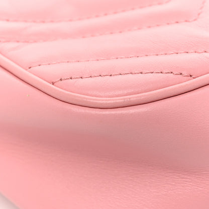 Gucci Calfskin Matelasse Small GG Marmont Chain Shoulder Bag Wild Rose 16 of 17