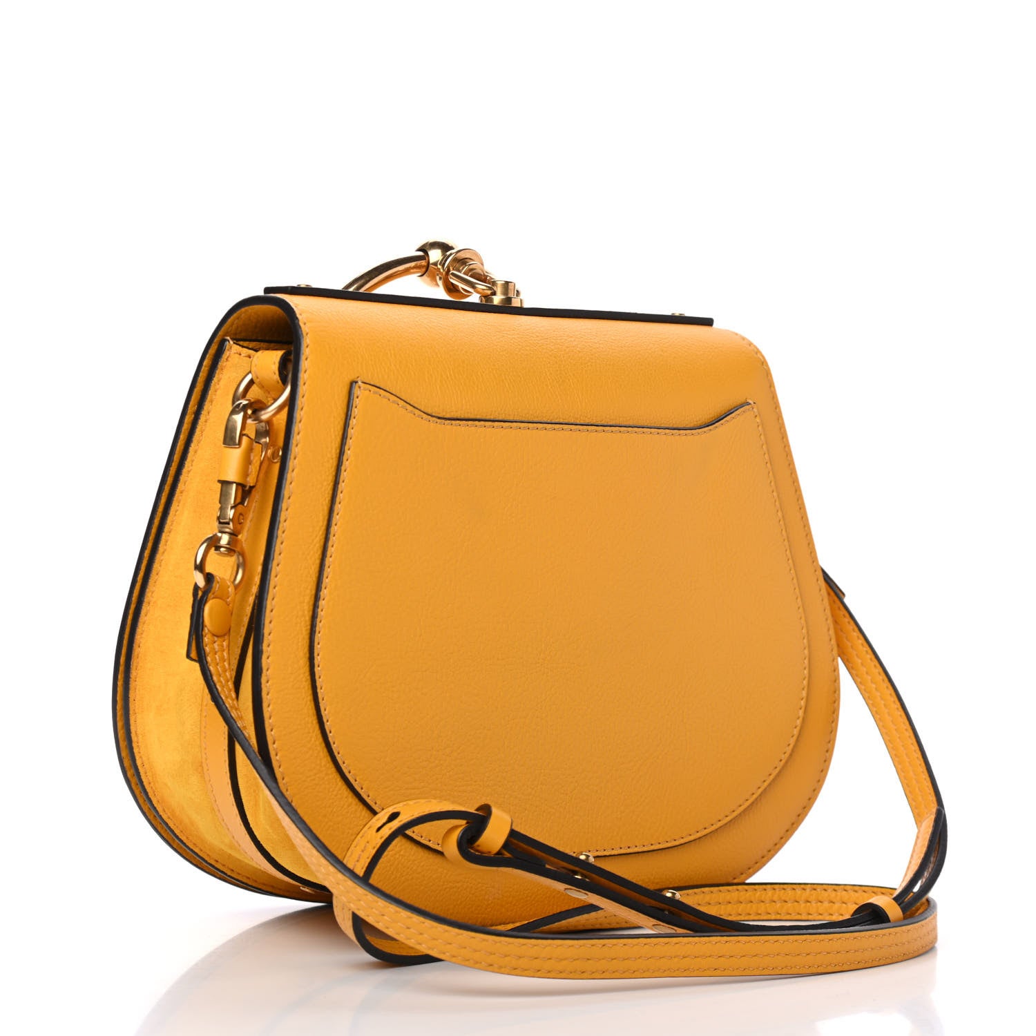 Chloe Calfskin Suede Medium Nile Bracelet Bag Dark Ochre 2 of 10