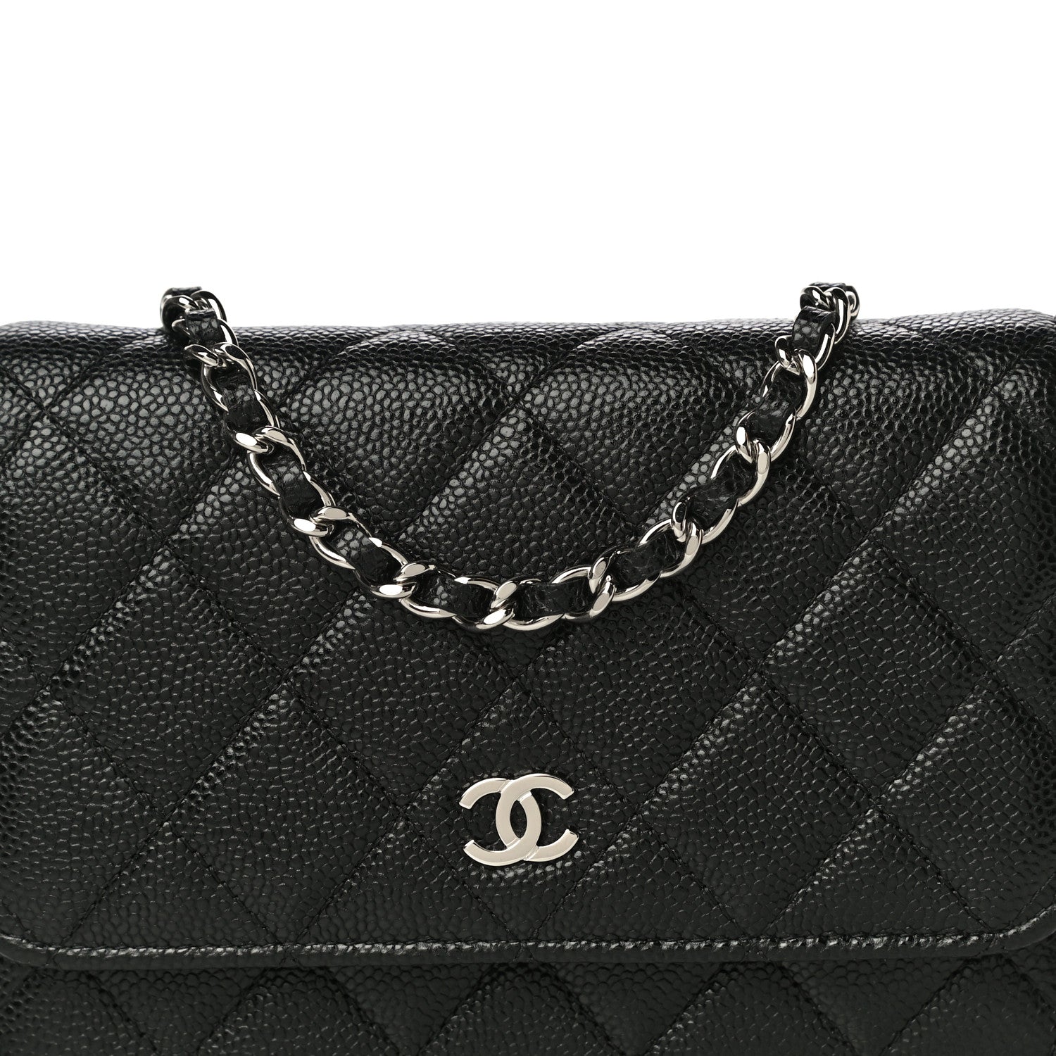 Chanel Caviar Quilted Mini Wallet On Chain WOC Black 8 of 11