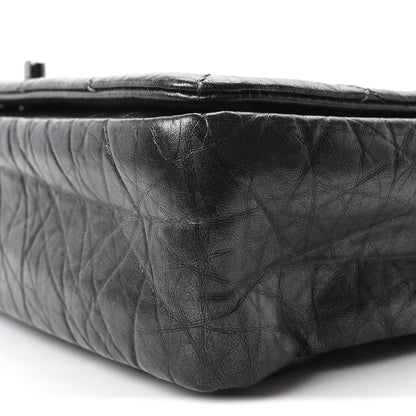 Chanel Aged Calfskin Quilted Medium Pondichery Flap Dark Grey 8 of 9