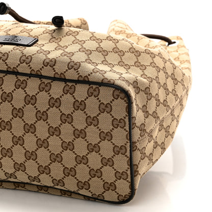 Gucci Monogram Dollar Calfskin O Drawstring Backpack Beige Ebony Testa di Moro Dark Chocolate 9 of 9