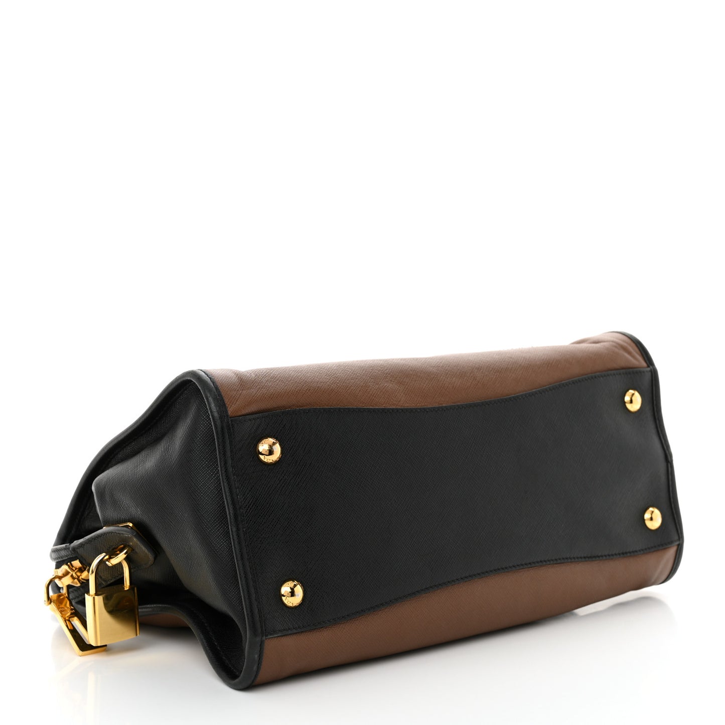 Saffiano Soft Bi-Color Tote Palissandro Black
