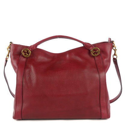 Gucci Pebbled Calfskin Medium Miss GG Top Handle Bag Dark Red 1 of 7