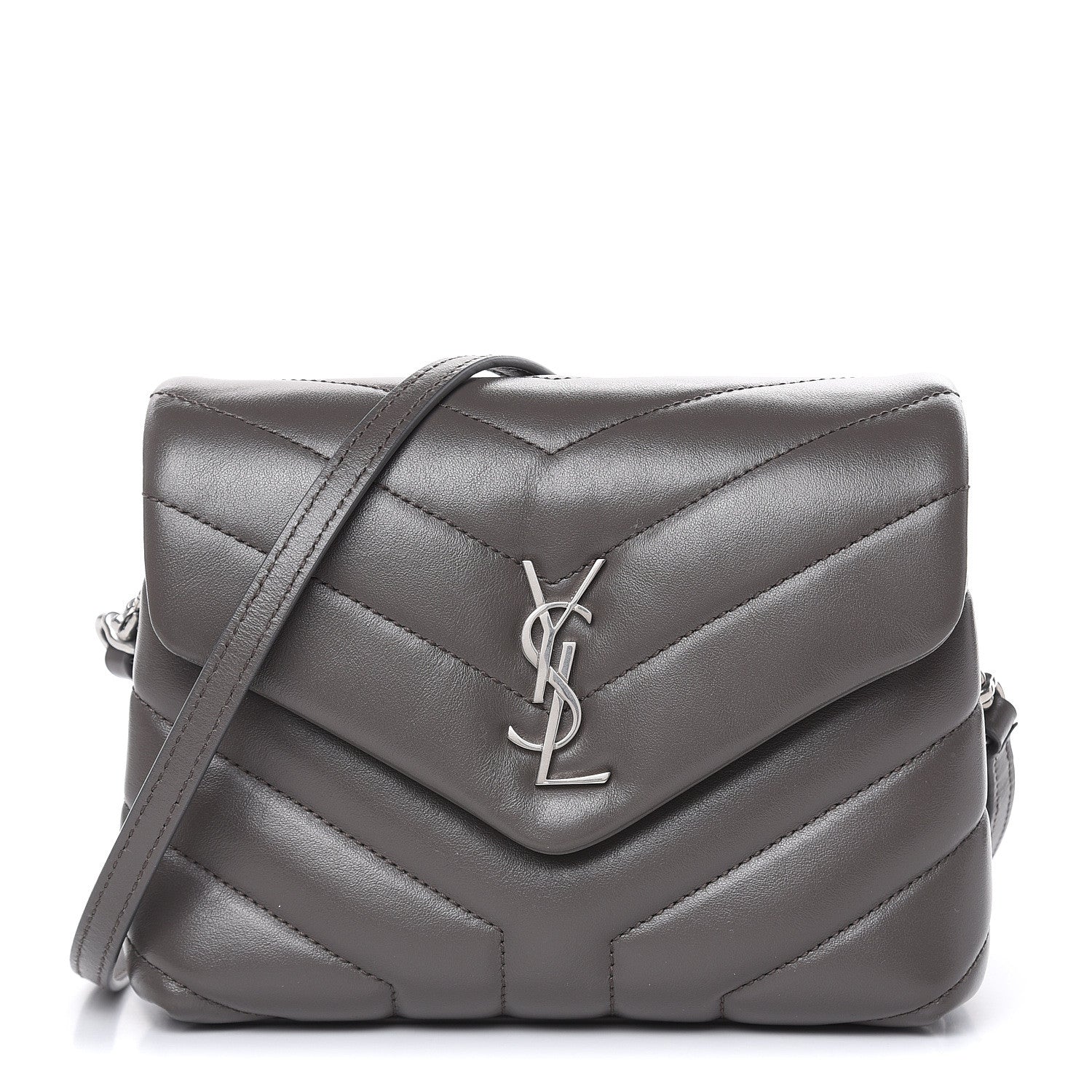 Saint Laurent Calfskin Y Quilted Monogram Toy Loulou Crossbody Bag Earth 1 of 10