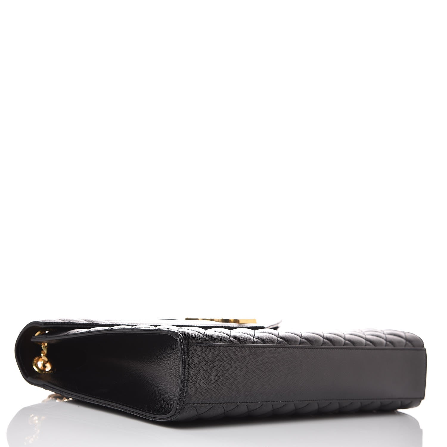 Saint Laurent Grain De Poudre Textured Mixed Matelasse Large Triquilt Monogram Satchel Black 4 of 7