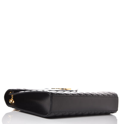 Saint Laurent Grain De Poudre Textured Mixed Matelasse Large Triquilt Monogram Satchel Black 4 of 7