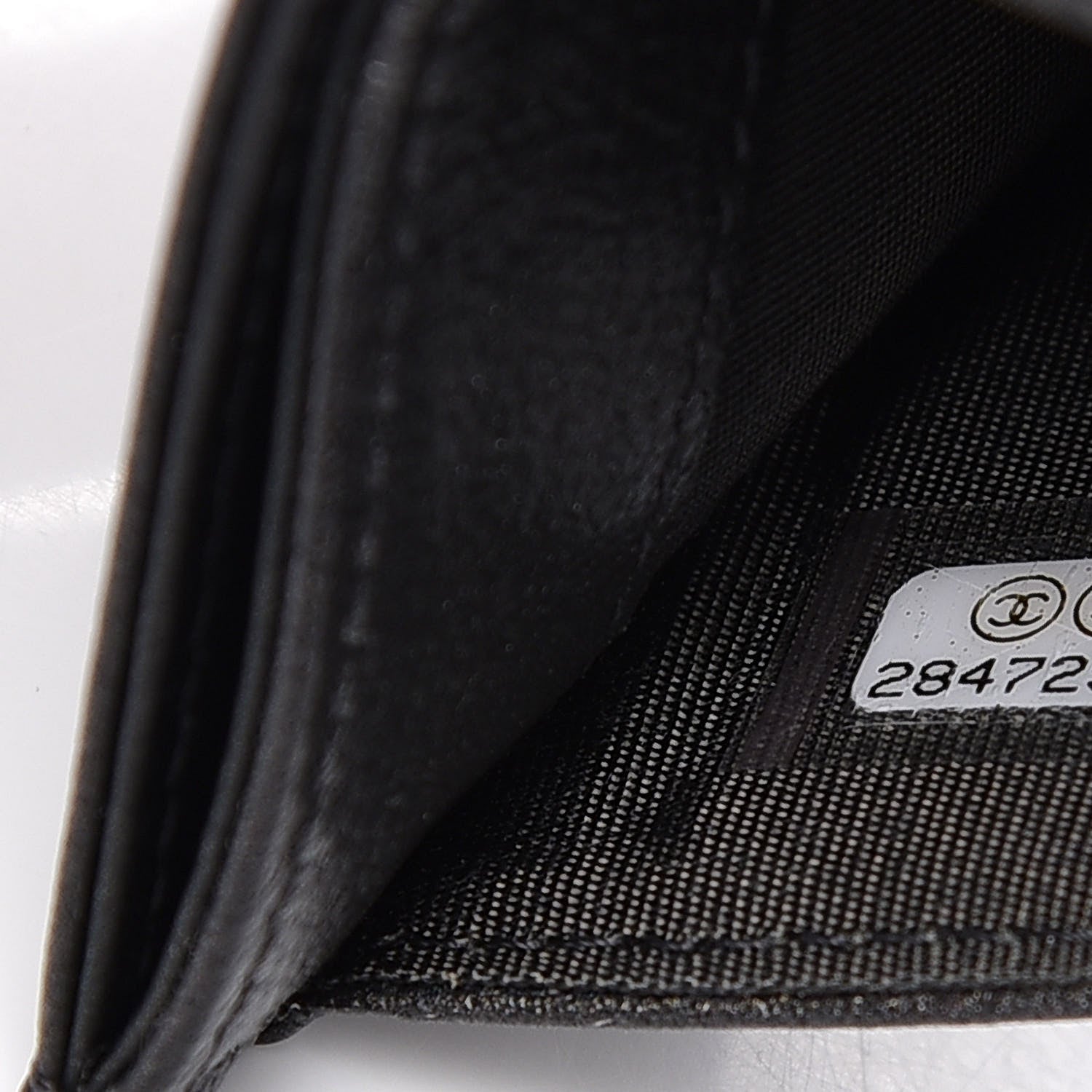 Chanel Goatskin Camellia Embossed Card Holder Anthracite 8 of 9