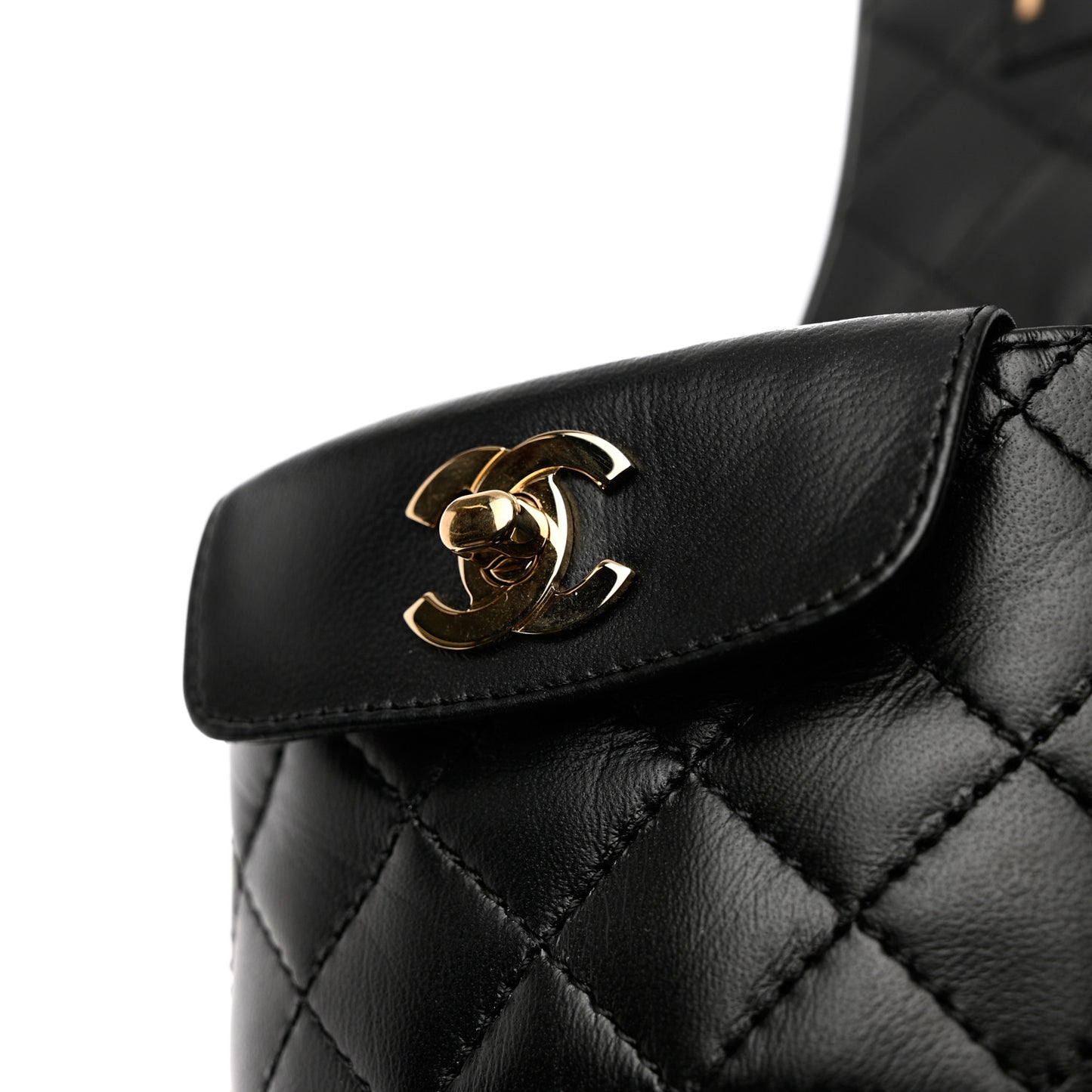 Lambskin Quilted CC Turnlock Sandals 41 Black