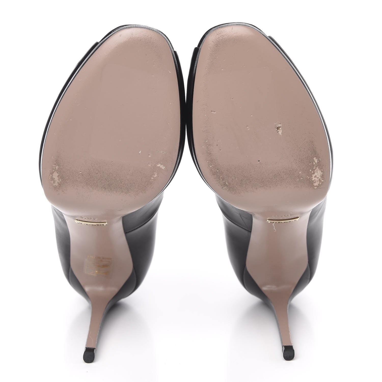 Gucci Malaga Kid Horsebit Peep Toe Pumps 40.5 Black 6 of 11