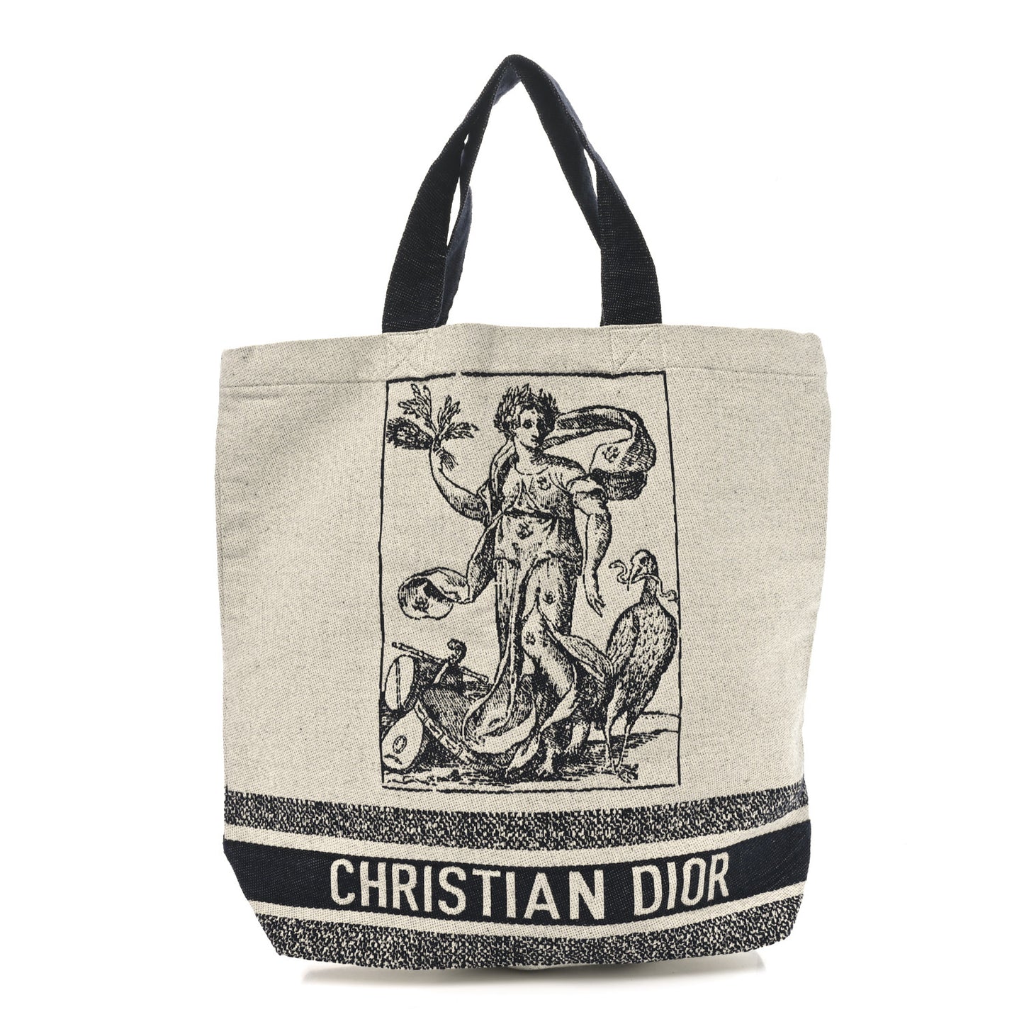 Canvas Print Cruise Tote Ivory Black