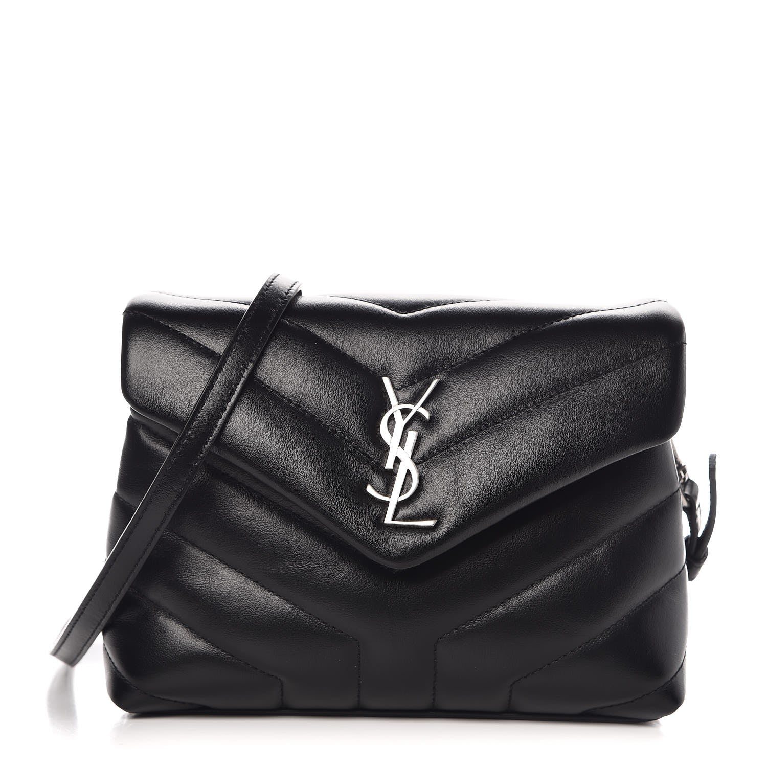 Saint Laurent Calfskin Y Quilted Monogram Toy Loulou Crossbody Bag Black 1 of 7