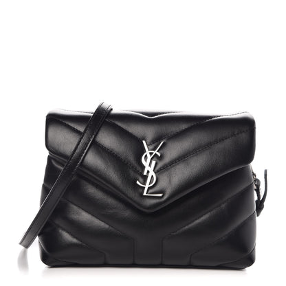 Saint Laurent Calfskin Y Quilted Monogram Toy Loulou Crossbody Bag Black 1 of 7