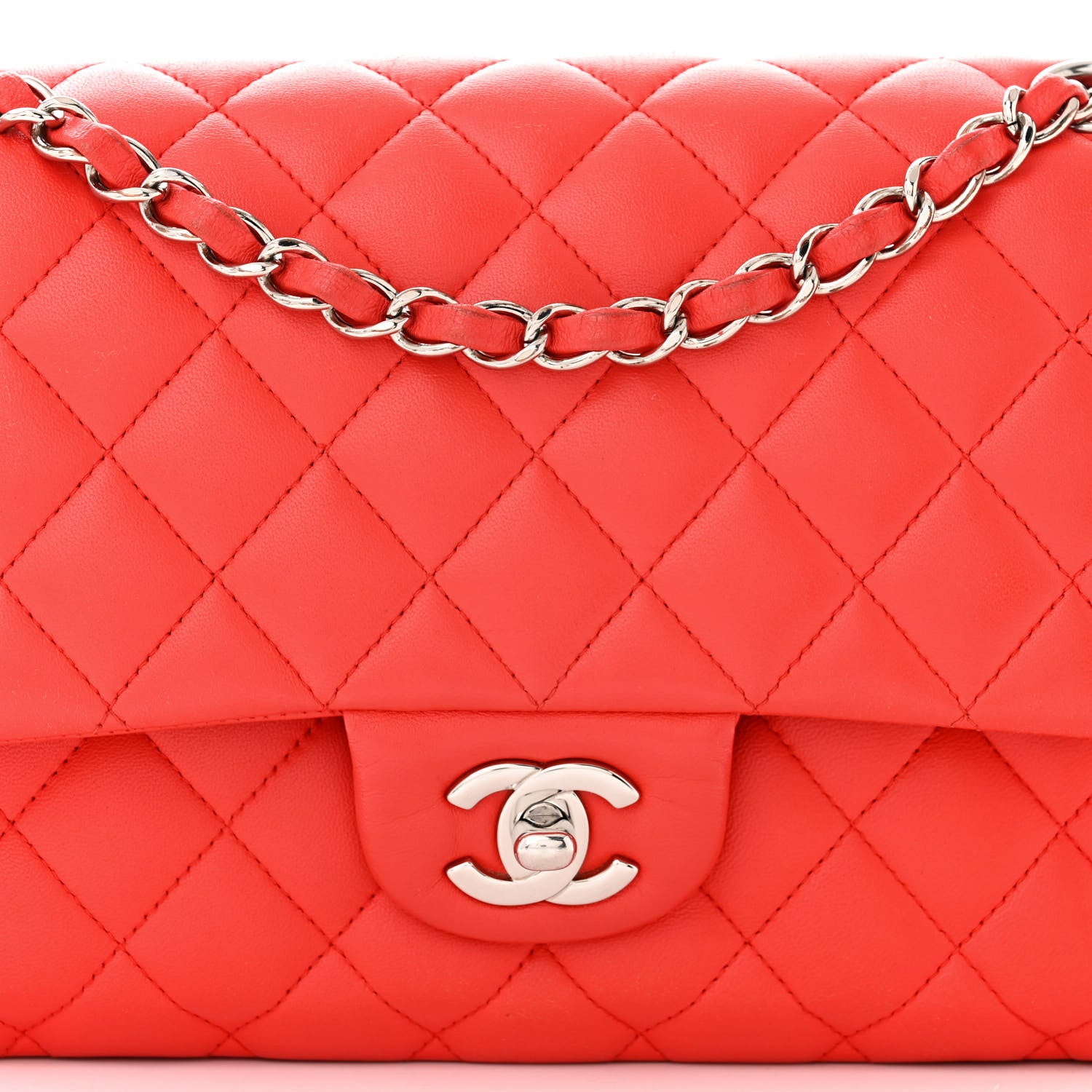 Chanel Lambskin Quilted Medium Double Flap Red 8 of 13