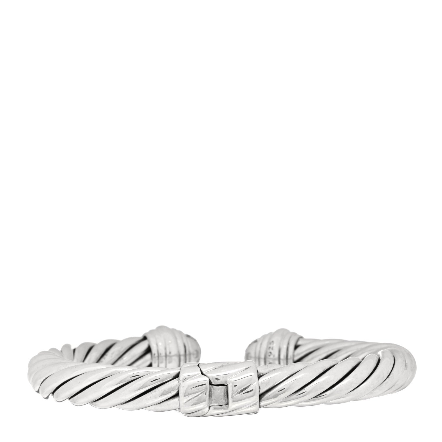David Yurman Sterling Silver Diamond 8.5mm Cable Classics Bracelet 2 of 3