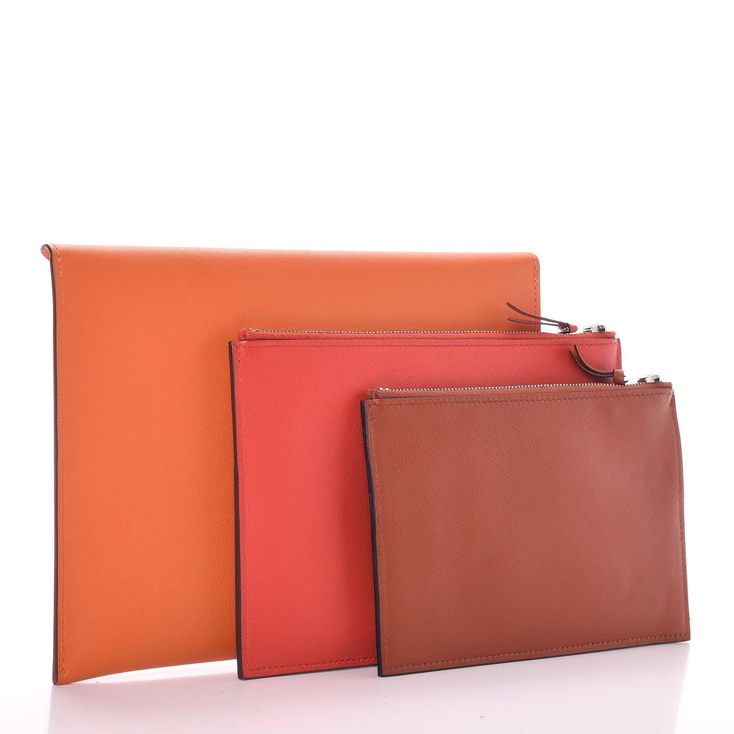 Hermes Swift Envelope Trio Wallet Orange Rouge Tomate Cuivre 3 of 10