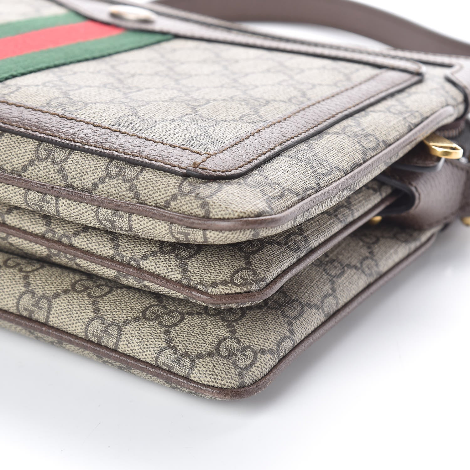 Gucci GG Supreme Monogram Web Medium Ophidia Shoulder Bag Beige New Acero 10 of 10