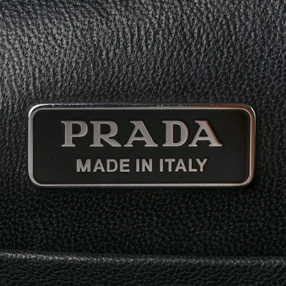 Prada Metallic Vitello Saffiano Cahier Bag Ferro Black 5 of 9