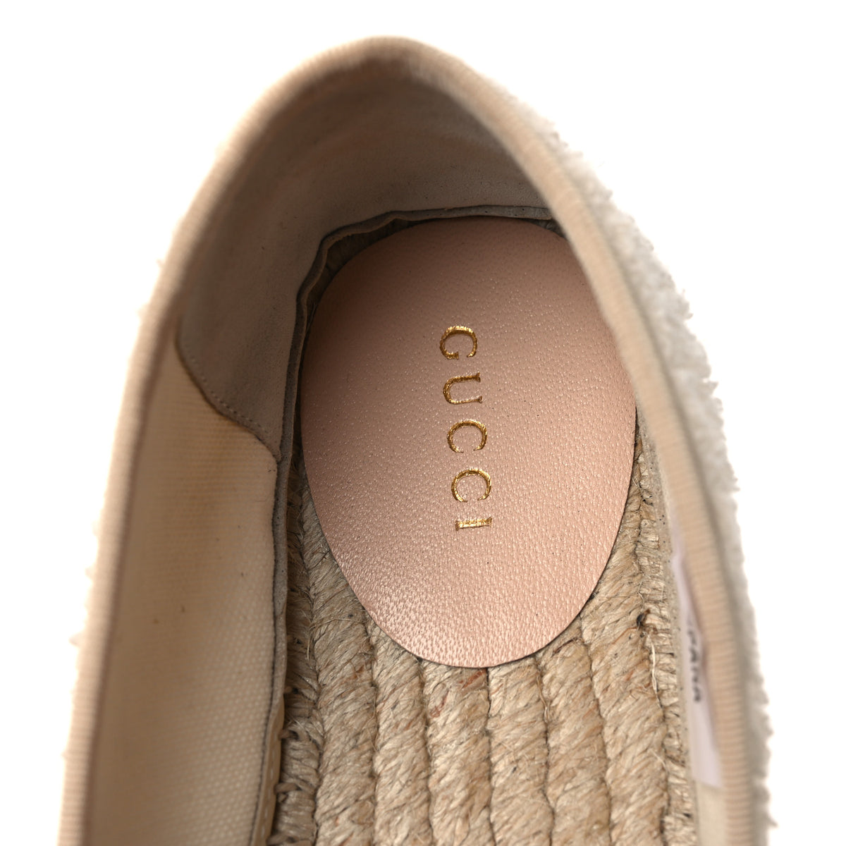 Gucci Terry Cloth Interlocking G Espadrilles 38.5 Ivory Dusty White Beige 9 of 11