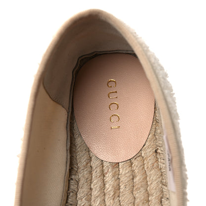 Gucci Terry Cloth Interlocking G Espadrilles 38.5 Ivory Dusty White Beige 9 of 11