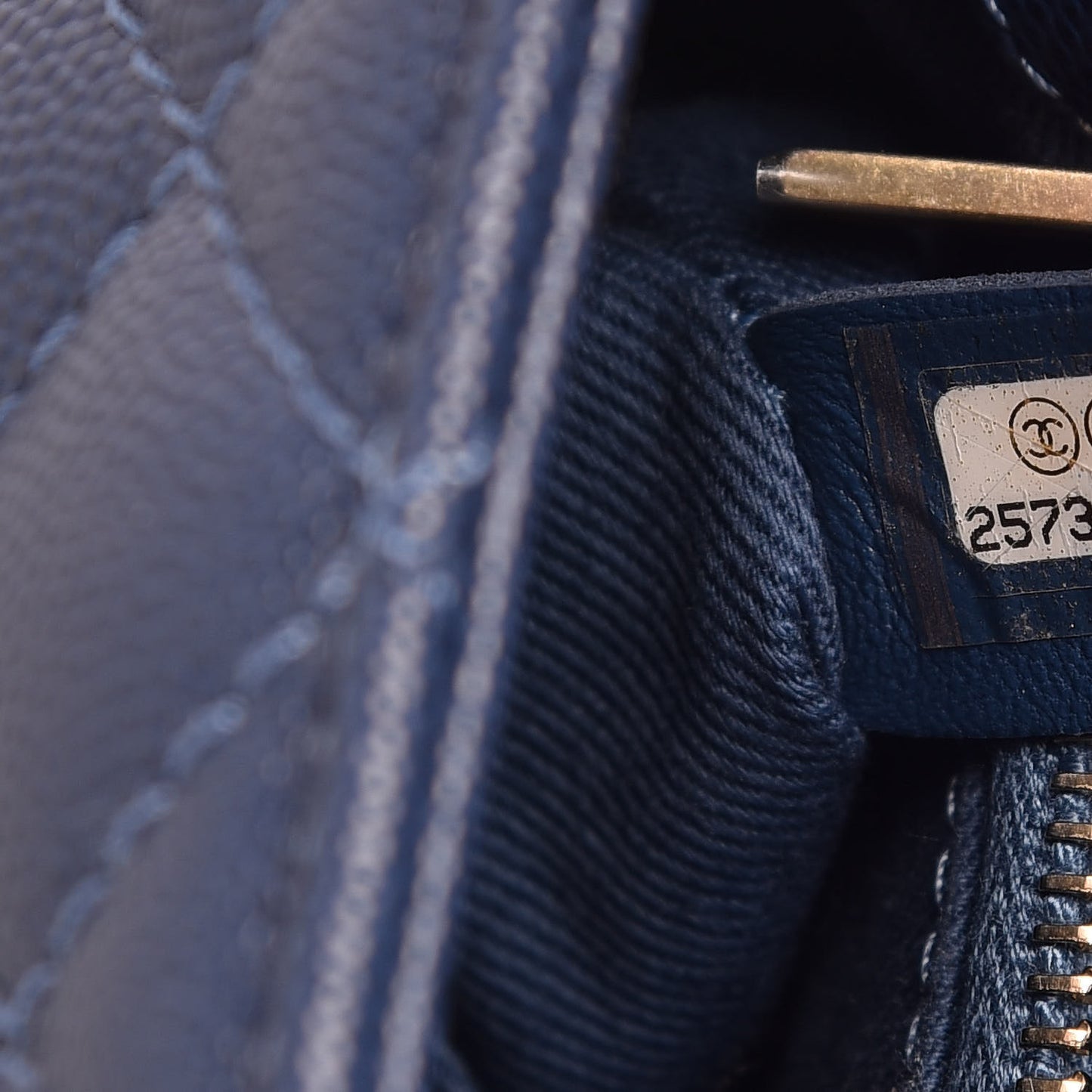 Caviar Quilted Small Coco Handle Flap Dark Blue