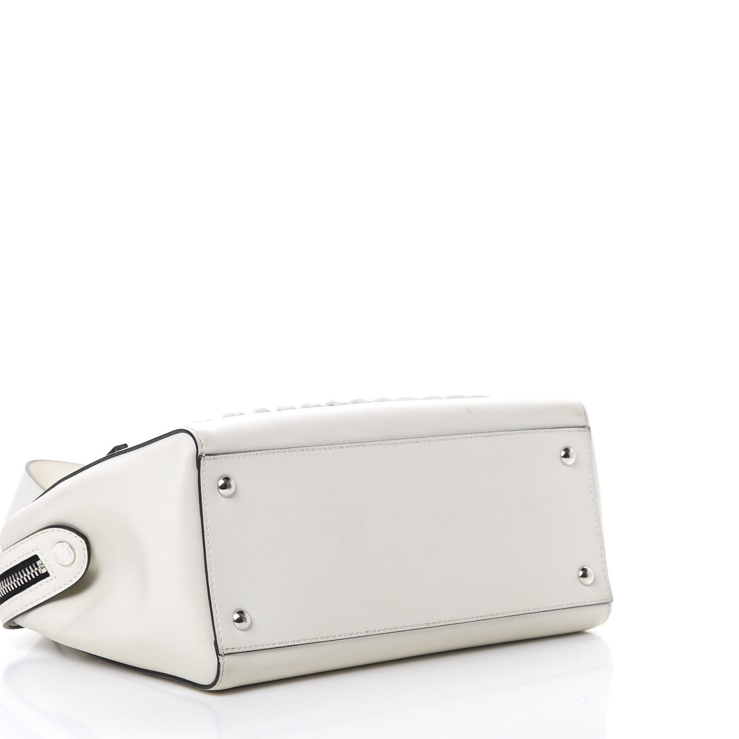 Vitello Baltico Dolce Shiny Nappa Lace Up DotCom Satchel White Parrot