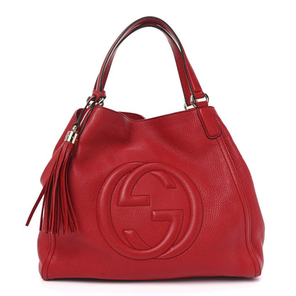 Gucci Pebbled Calfskin Medium Soho Shoulder Bag Tabasco Red 1 of 11
