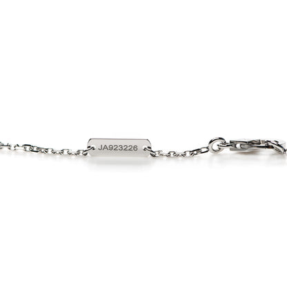 Van Cleef & Arpels 18K White Gold Diamond Guilloche Vintage Alhambra Pendant Necklace 4 of 5