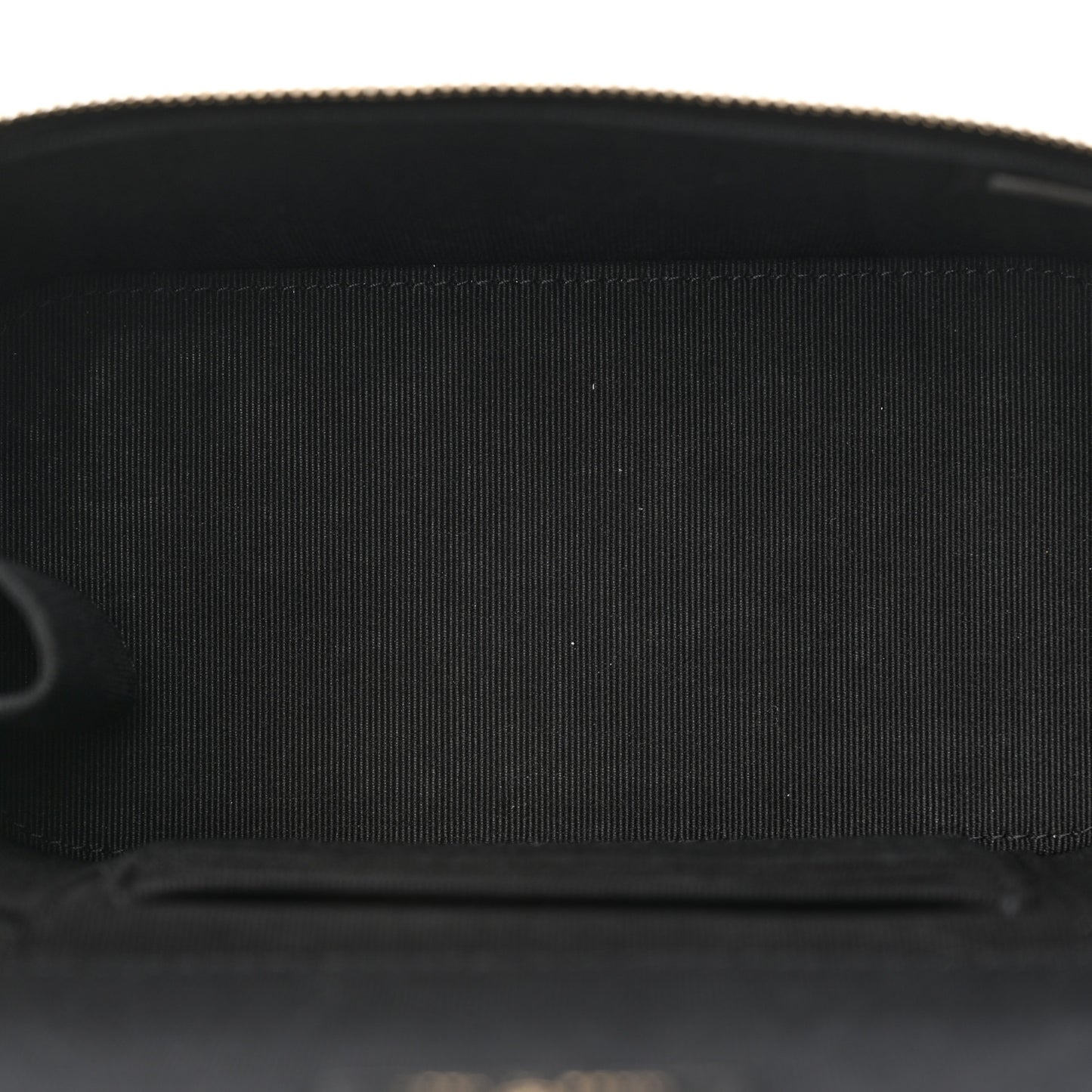 Lambskin Quilted Small Top Handle Vanity Case With Chain Black