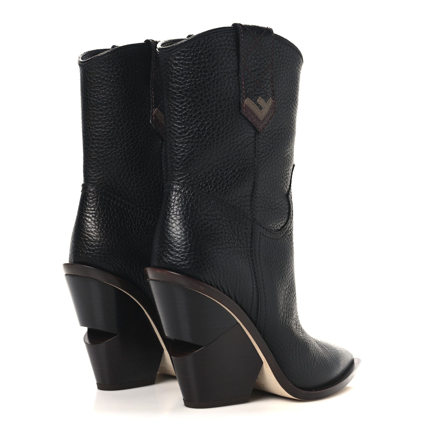 Grained Calfskin Cutwalk Ankle Boots 37.5 Black