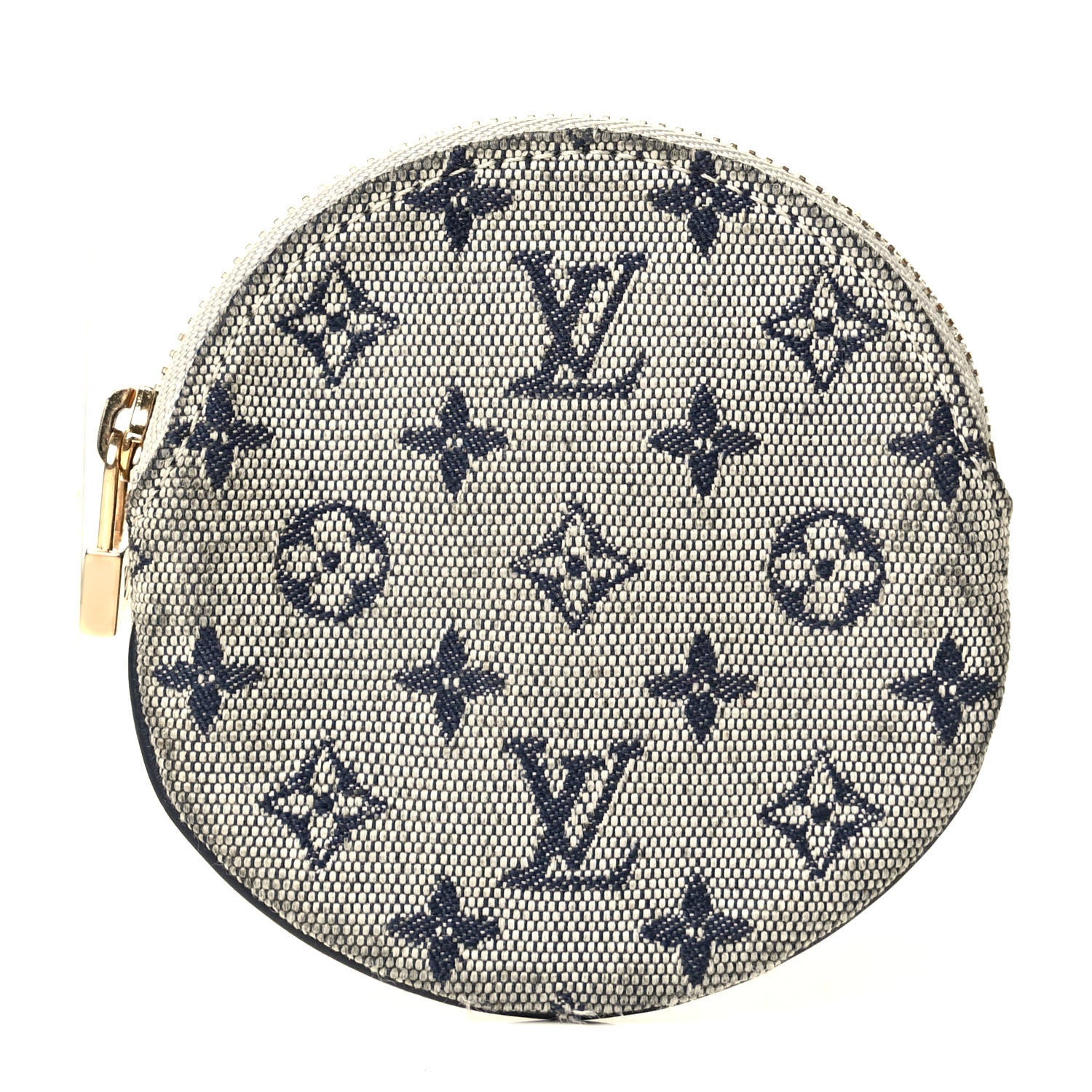 Louis Vuitton Mini Lin Croisette Round Coin Purse Blue 1 of 7