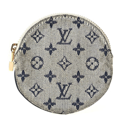 Louis Vuitton Mini Lin Croisette Round Coin Purse Blue 1 of 7