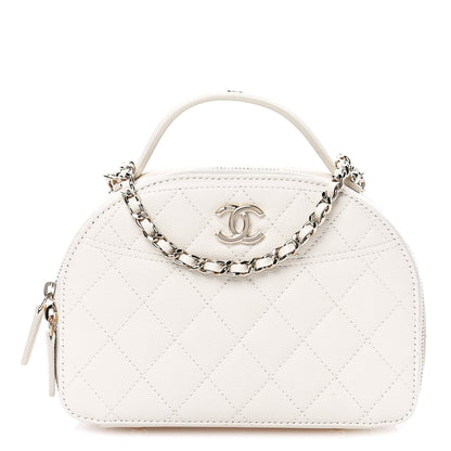 Chanel Caviar Quilted Top Handle Vanity Case White 1 of 11