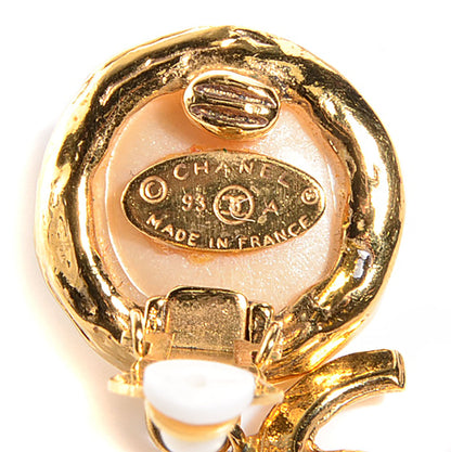Chanel Pearl CC Drop Clip On Earrings Gold 4 of 4