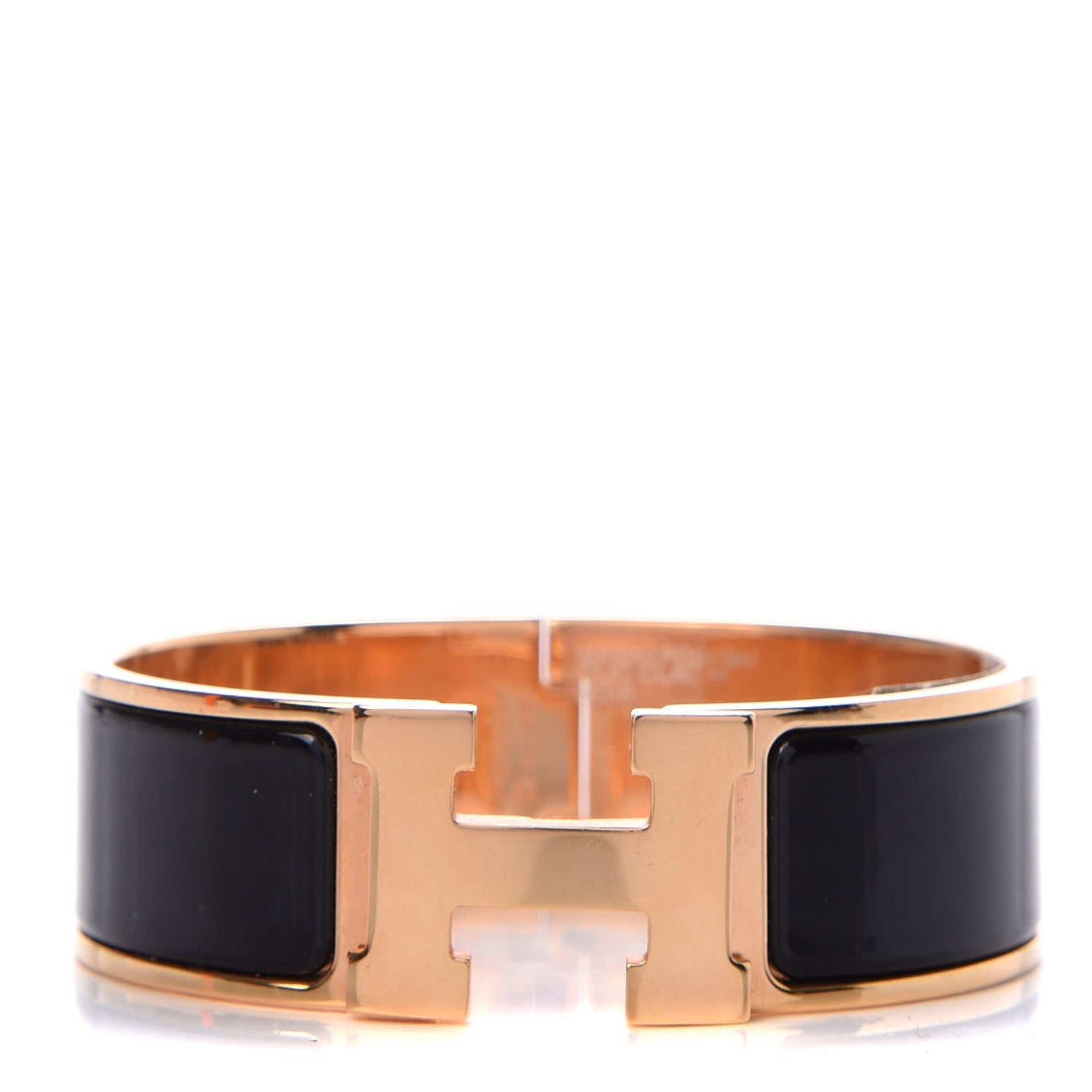 Hermes Enamel Wide Clic Clac H Bracelet GM Black 1 of 6