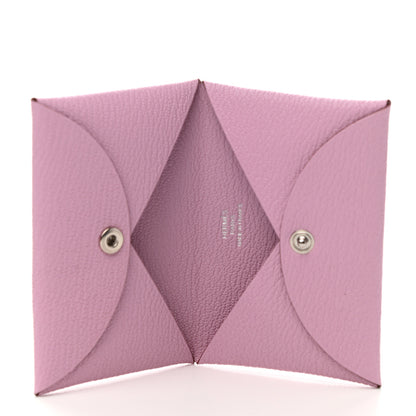 Hermes Chevre Mysore Calvi Card Case Mauve Sylvestre 5 of 7