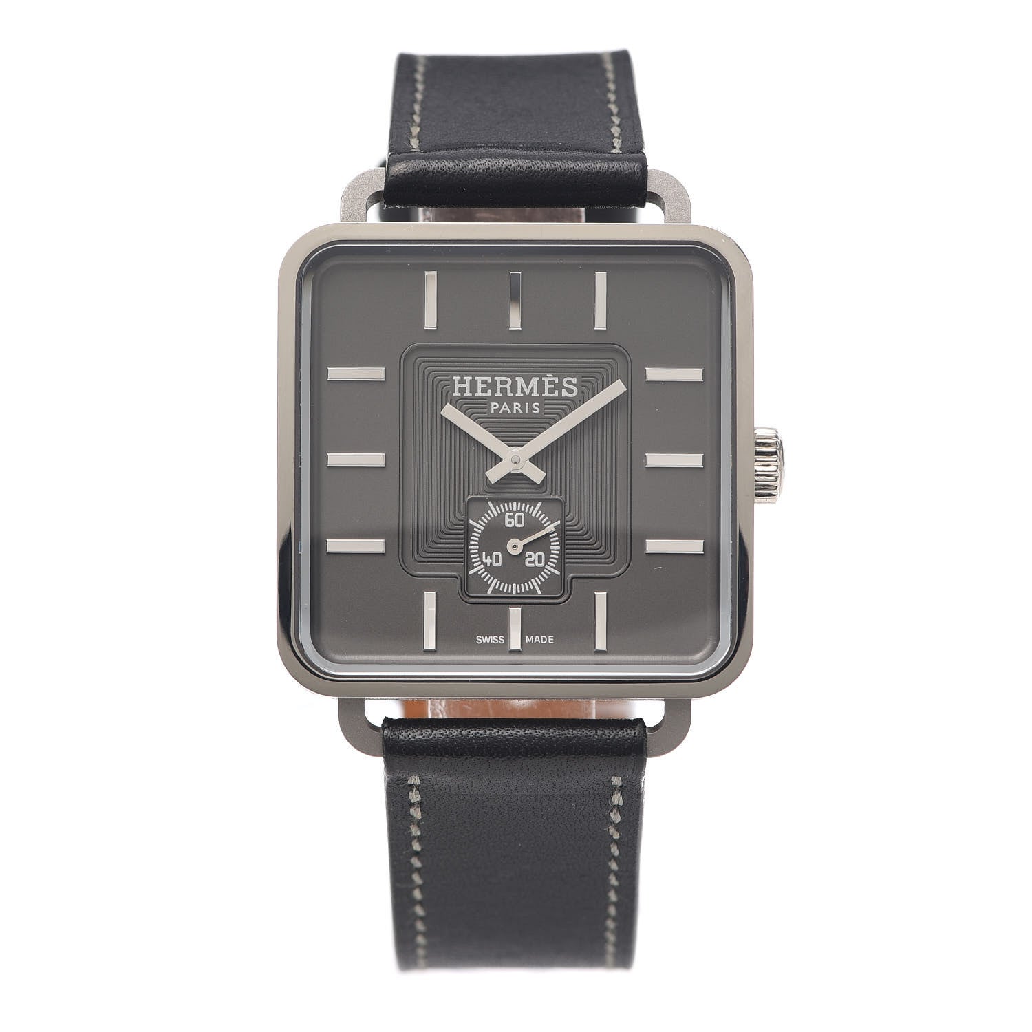 Hermes Titanium Barenia 36.5mm Carre H Automatic Watch Noir 1 of 5