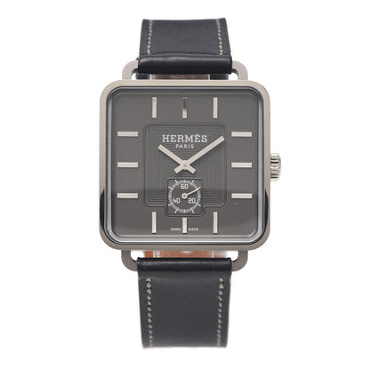 Hermes Titanium Barenia 36.5mm Carre H Automatic Watch Noir 1 of 5