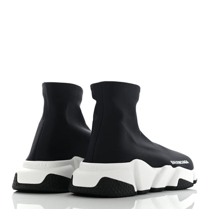 Balenciaga Neoprene Knit Womens Speed Sneakers 35 Black White 4 of 11