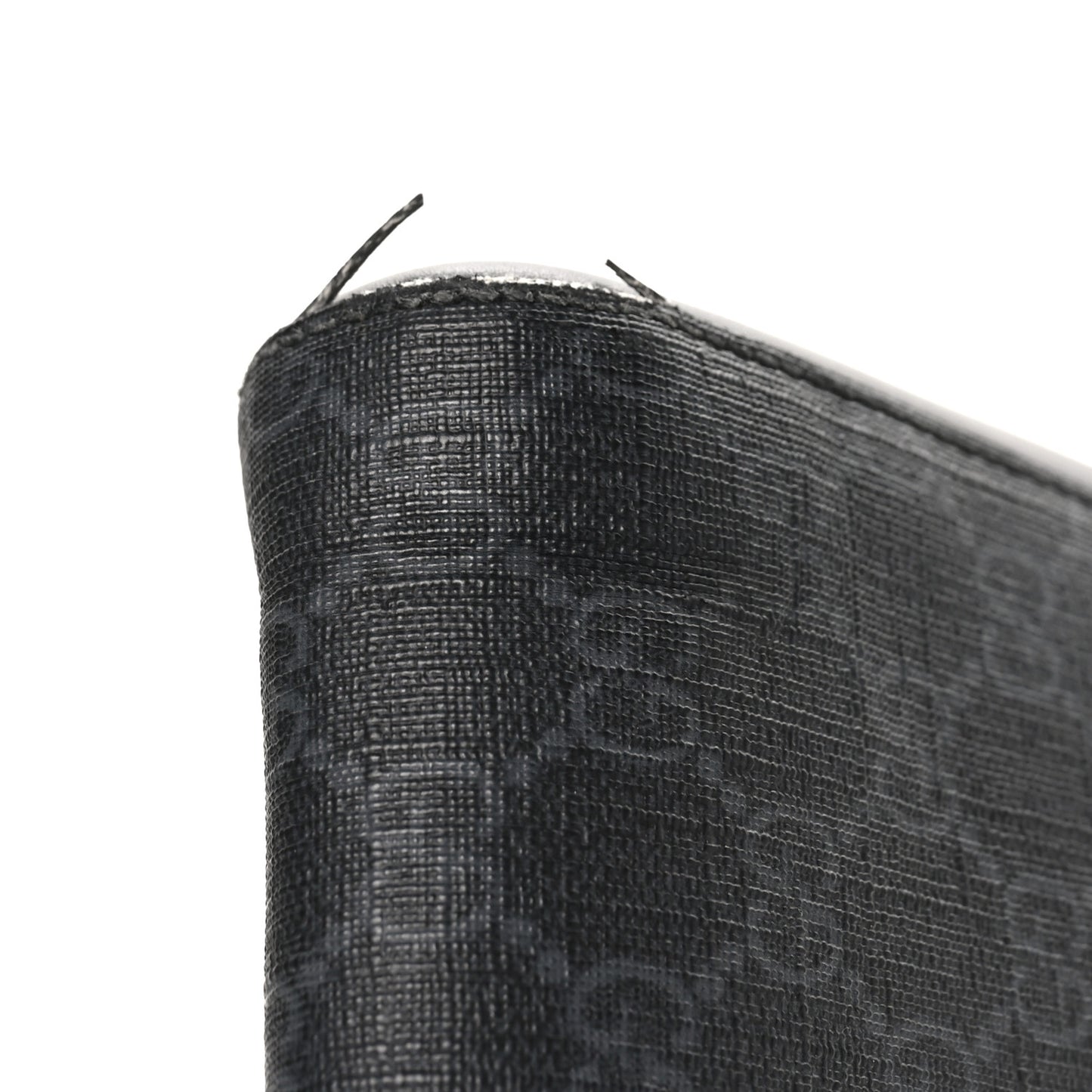 GG Supreme Monogram Appia Calfskin Web Flat Messenger Bag Black Grey
