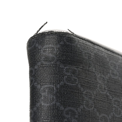 Gucci GG Supreme Monogram Appia Calfskin Web Flat Messenger Bag Black Grey 12 of 12