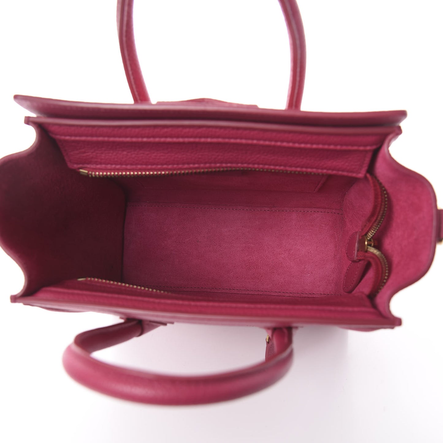 Drummed Calfskin Nano Luggage Fuchsia