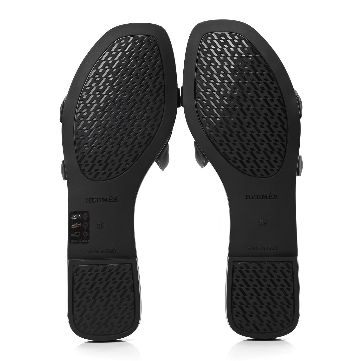 Hermes Rubber Aloha Sandals 39 Black 4 of 4